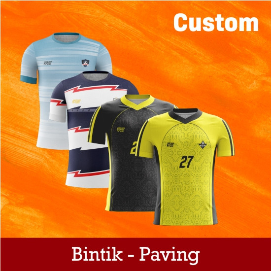 Jersey Custom Atasan Bahan Bintik dan Paving