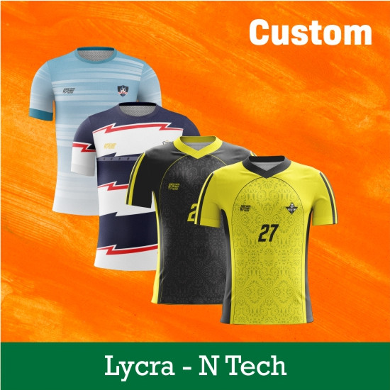 Jersey Custom Atasan Bahan Lycra dan N-Tech
